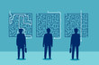 © Feodora - businessmen have a different solution for a challenging labyrinth