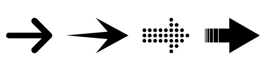 Aufkleber - Set arrow icon. Different black arrows sign. Elements for business infographic – stock vector