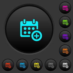 Canvas Print - Add to calendar dark push buttons with color icons