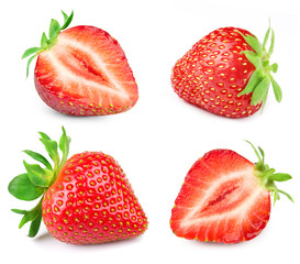 Wall Mural - Strawberry half isolated