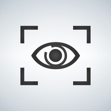 Eye Focus Flat Icon, Vector Illustration Isolated On Modern Background.