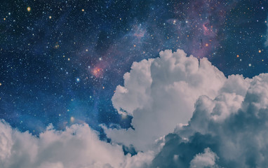 Wall Mural - Space Clouds Art Background Vintage Colors Wallpaper 