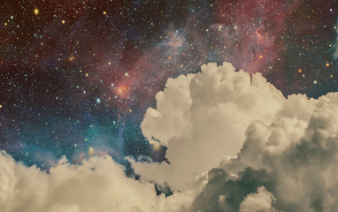 Wall Mural - Space Clouds Art Background Vintage Colors Wallpaper 