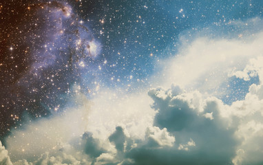 Wall Mural - Space Clouds Art Background Vintage Colors Wallpaper 