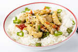 Fototapeta  - rice with chicken and vegetables