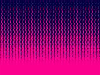Halftone gradient pattern vertical vector illustration. Pink dark blue dotted, blue halftone texture. Pop Art blue pink halftone, comics Background. Background of Art. AI10