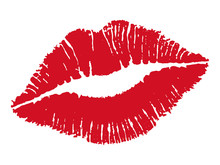Kiss. Female Lips. Vector Illustration