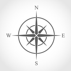 Wall Mural - gray compass icon. vector illustration.