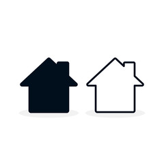 Fototapete - House icon silhouette, Vector flat design symbol. Home sign isolated on white