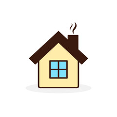 Poster - House icon, Vector flat design color symbol. Home sign isolated on white background