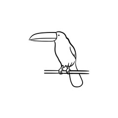 Canvas Print - Toucan hand drawn outline doodle icon. Exotic bird -toucan vector sketch illustration for print, web, mobile and infographics isolated on white background.