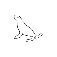 Canvas Print - Fur seal hand drawn outline doodle icon. Vector sketch illustration of fur seal for print, web, mobile and infographics isolated on white background.