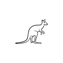 Sticker - Kangaroo hand drawn outline doodle icon. Australian animal - kangaroo vector sketch illustration for print, web, mobile and infographics isolated on white background.