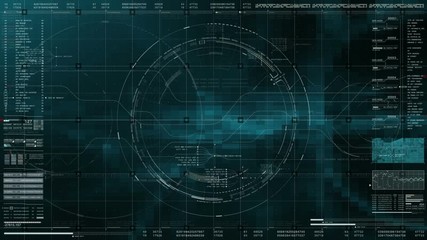 Leinwandbilder - Advance motion graphic futuristic user interface head up display screen with digital data telemetry information display for digital background computer desktop display screen