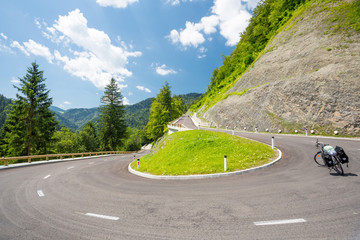 Wall Mural - Touring bike on a road in Slovenia