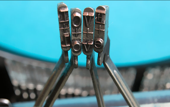 Detail of letters LOVE of old typewriter (7)