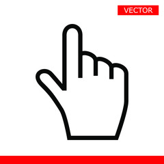 Leinwandbilder - White hand cursor pointer icon. Flat version vector illustration