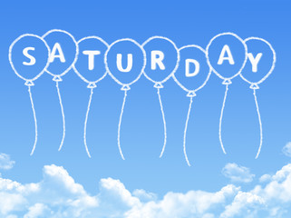 Canvas Print - Cloud shaped as saturday Message