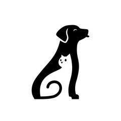 Wall Mural - dog cat pet cute care logo vector icon illustration
