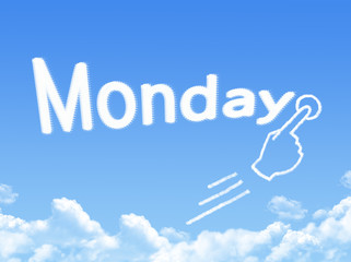 Canvas Print - Cloud shaped as monday Message