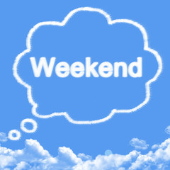 Canvas Print - Cloud shaped as weekend Message