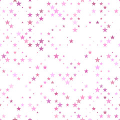 Poster - Pink seamless pentagram star pattern background - vector design