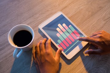 Poster - Composite image of business graph and chart