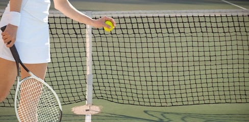 Poster - Composite image of tennis woman