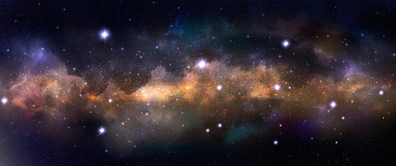 panorama of starry sky, artistic vision of the milky way