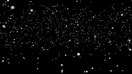 Poster - Dust Particles. Natural Floating Organic Particles On Black Background. Abstract particle background. particles of different size and opacity flows to the side. Glittering Particles With Bokeh