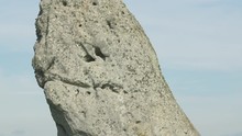 Tilt Up Of The Heel Stone At The Famous Stonehenge
