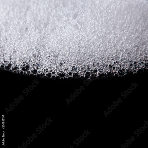 Fotografía Macro view cleaning products: soap foam, suds, shower