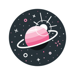 Planet Saturn vector illustration flat style