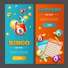 Wall Mural - Realistic Lotto Banner Vertical Set. Vector