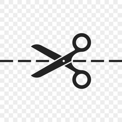 Poster - scissors cutting line vector icon