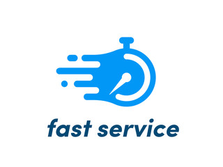 time clock vector logo fast service stopwatch