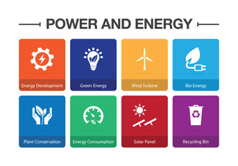 Sticker - Power and Energy Infographic Icon Set