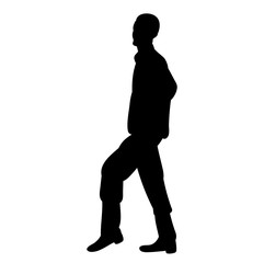 Sticker -  icon, isolated silhouette male dancing