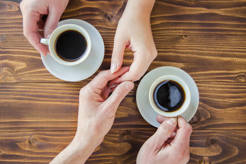 Wall Mural - A cup of coffee. Selective focus.   