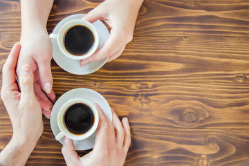 Wall Mural - A cup of coffee. Selective focus.   