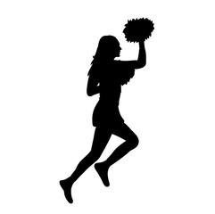 Canvas Print -  silhouette girls  jumps cheerleaders, sports, cheerleading