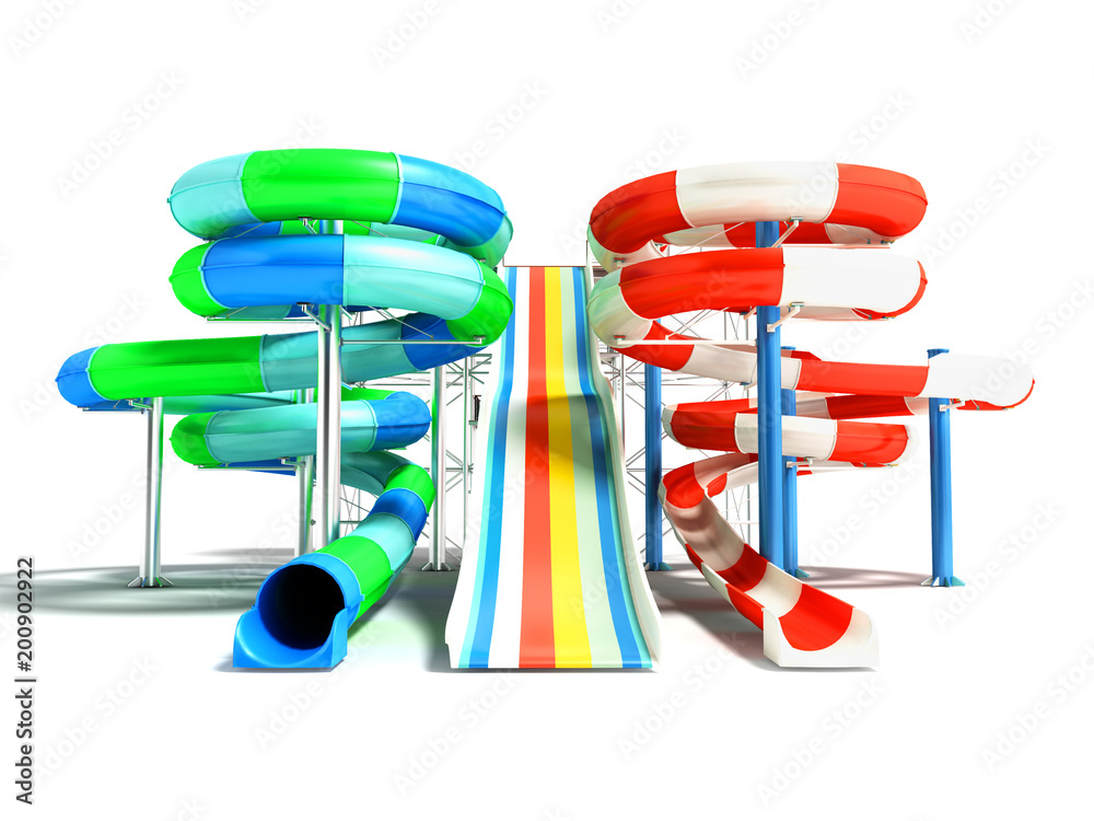 Water Coaster Rides Graphic Water attractions on the beach or in the pool two roller coaster ...