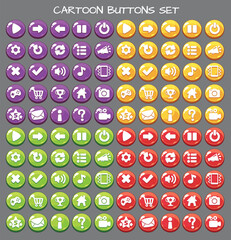 Cartoon buttons set game.Vector illustration,GUI elements for mobile games,video games