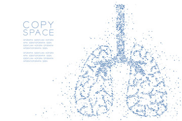 Abstract Geometric Circle dot pattern Lung shape, Medical Science Organ concept design blue color illustration isolated on white background with copy space, vector eps 10