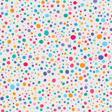 Vector Colorful Wonky Dots Seamless Pattern