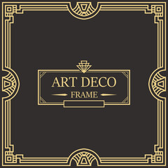 Wall Mural - Art Deco Border frame vector 05