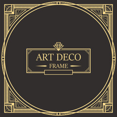 Wall Mural - Art Deco Border frame vector 07