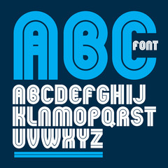 Poster - Vector capital bold English alphabet letters made with white lines, best for use in corporate logotype design