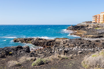 Wall Mural - View of the coast and marina of Los Abrigos in the south east of the island of Tenerife