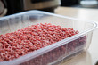 Frisches Rindfleisch und Schweinefleisch Hack in Plastikschale